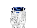 White gold Oval Cut Solitaire Leaf-Inspired Engagement Ring with Prong Setting_5