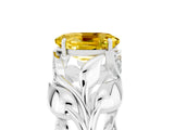 White gold Oval Cut Solitaire Leaf-Inspired Engagement Ring with Prong Setting_5