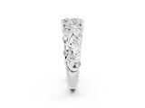 White gold Oval Cut Solitaire Moissanite Leaf-Inspired Vine Band Ring with Prong Setting_2