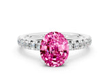 White gold Oval Cut Solitaire Pave Diamond Engagement Ring with Four-Prong Setting_12