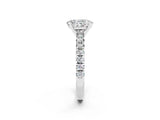 White gold Oval Cut Solitaire Pave Diamond Engagement Ring with Four-Prong Setting_14