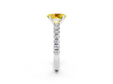 White gold Oval Cut Solitaire Pave Diamond Engagement Ring with Four-Prong Setting_14