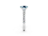 White gold Oval Cut Solitaire Pave Diamond Engagement Ring with Four-Prong Setting_14
