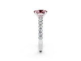 White gold Oval Cut Solitaire Pave Diamond Engagement Ring with Four-Prong Setting_14