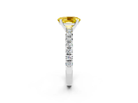 White gold Oval Cut Solitaire Pave Diamond Engagement Ring with Four-Prong Setting_14