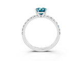 White gold Oval Cut Solitaire Pave Diamond Engagement Ring with Four-Prong Setting_15