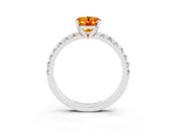 White gold Oval Cut Solitaire Pave Diamond Engagement Ring with Four-Prong Setting_15