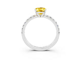 White gold Oval Cut Solitaire Pave Diamond Engagement Ring with Four-Prong Setting_15