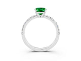White gold Oval Cut Solitaire Pave Diamond Engagement Ring with Four-Prong Setting_15