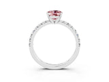 White gold Oval Cut Solitaire Pave Diamond Engagement Ring with Four-Prong Setting_15