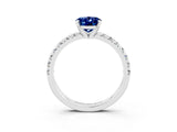 White gold Oval Cut Solitaire Pave Diamond Engagement Ring with Four-Prong Setting_15