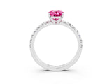 White gold Oval Cut Solitaire Pave Diamond Engagement Ring with Four-Prong Setting_15