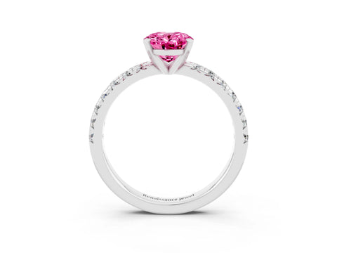 White gold Oval Cut Solitaire Pave Diamond Engagement Ring with Four-Prong Setting_15