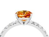 White gold Oval Cut Solitaire Pave Diamond Engagement Ring with Four-Prong Setting_16