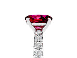 White gold Oval Cut Solitaire Pave Diamond Engagement Ring with Four-Prong Setting_17