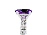 White gold Oval Cut Solitaire Pave Diamond Engagement Ring with Four-Prong Setting_17