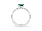 White gold Oval Cut Solitaire Pave Diamond Engagement Ring with Four-Prong Setting_3