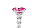 White gold Oval Cut Solitaire Pink Sapphire Ring with Pave Band and Four-Prong Setting_29