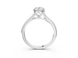 White gold Oval Cut Solitaire Ring with Cathedral Band and Four-Prong Setting_138