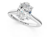 White gold Oval Cut Solitaire Ring with Cathedral Band and Four-Prong Setting_138