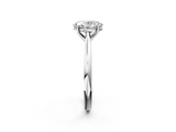White gold Oval Cut Solitaire Ring with Cathedral Band and Four-Prong Setting_139