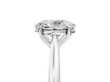 White gold Oval Cut Solitaire Ring with Cathedral Band and Four-Prong Setting_142