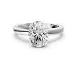White gold Oval Cut Solitaire Ring with Four-Prong Setting and Classic Band_88