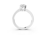 White gold Oval Cut Solitaire Ring with Four-Prong Setting and Classic Band_91