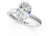 White gold Oval Cut Solitaire Ring with Four-Prong Setting and Classic Band_92