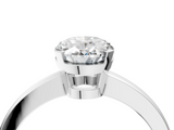 White gold Oval Cut Solitaire Ring with Four-Prong Setting and Classic Band_92
