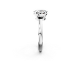 White gold Oval Cut Solitaire Ring with Four-Prong Setting and Classic Band_93