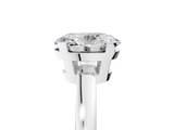 White gold Oval Cut Solitaire Ring with Four-Prong Setting and Classic Band_93