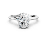 White gold Oval Cut Solitaire Ring with Four-Prong Setting on a Classic Band_112