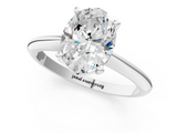 White gold Oval Cut Solitaire Ring with Four-Prong Setting on a Classic Band_115