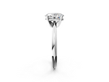 White gold Oval Cut Solitaire Ring with Four-Prong Setting on a Classic Band_116