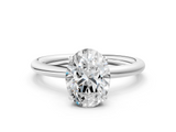 White gold Oval Cut Solitaire Ring with Thin Band and Four-Prong Setting_49