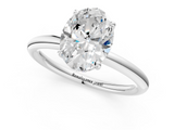 White gold Oval Cut Solitaire Ring with Thin Band and Four-Prong Setting_50