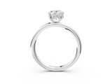White gold Oval Cut Solitaire Ring with Thin Band and Four-Prong Setting_52