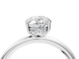 White gold Oval Cut Solitaire Ring with Thin Band and Four-Prong Setting_53