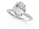 White gold Oval Cut Solitaire Split Shank Pave Diamond Engagement Ring with Four-Prong Setting_14