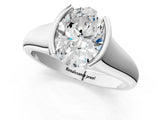 White gold Oval Cut Solitaire Tension Set Diamond Ring with Split Shank Band_52