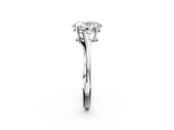 White gold Oval Cut Solitaire Twist Band Ring with Four-Prong Setting_117