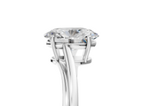 White gold Oval Cut Solitaire Twist Band Ring with Four-Prong Setting_122