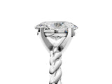 White gold Oval Cut Solitaire Twisted Band with Four-Prong Setting_114