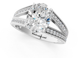 White gold Oval Cut Split Shank Pave Diamond Ring with Four-Prong Setting_29