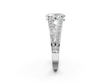White gold Oval Cut Split Shank Pave Diamond Ring with Four-Prong Setting_30