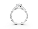 White gold Oval Cut Split Shank Pave Diamond Ring with Four-Prong Setting_31
