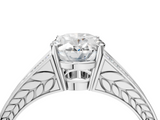 White gold Oval Cut Split Shank Pave Diamond Ring with Four-Prong Setting_32