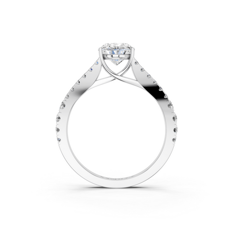 White gold Oval Cut Split Shank Pave Engagement Ring with Four-Prong Setting_11