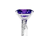 White gold Oval Cut Tanzanite Engagement Ring with Side Stone Accents and Four-Prong Setting_32